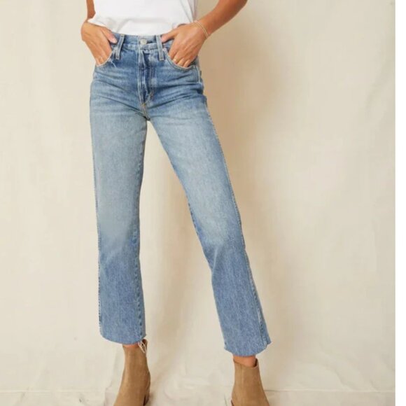Amo Loverboy Straight Cropped Jeans "You Are Loved" Size 24 - Picture 1 of 7
